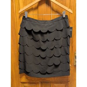 ZAC & RACHEL  Black Skirt Scalloped Layered Sz 8 Evening Special Occasion Lined